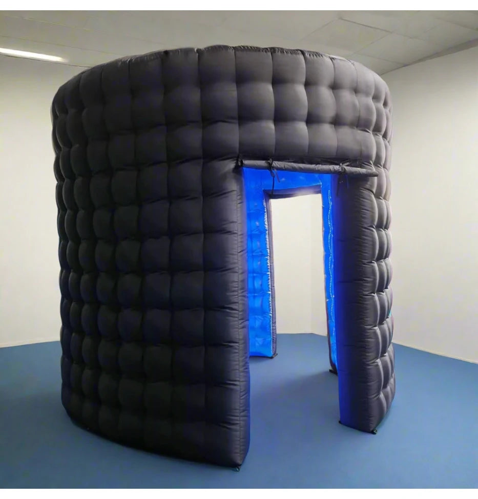 Cabina de fotos inflable redonda de 10 pies de diámetro con luces LED y soplador