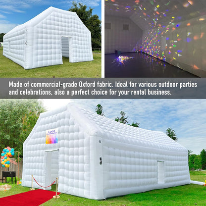 Gran Casa Disco Inflable Negra Grande para Eventos de Cumpleaños, Eventos Escolares y Fiestas en el Patio con Logo
