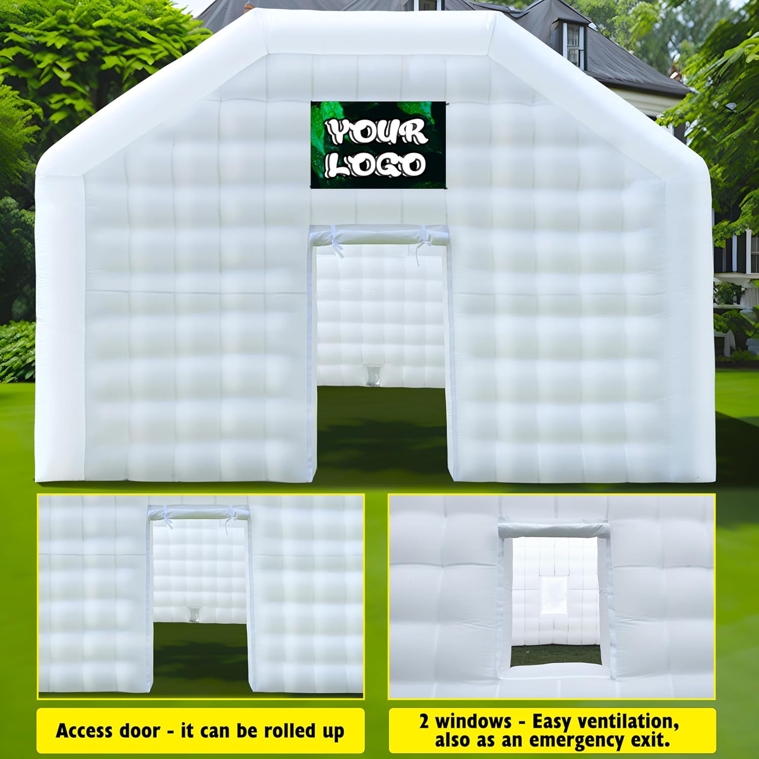 Carpa de Fiesta Extra Grande Inflable para Club Nocturno con Logo Carpa de Club Nocturno Inflable para Bodas, Cumpleaños y Raves