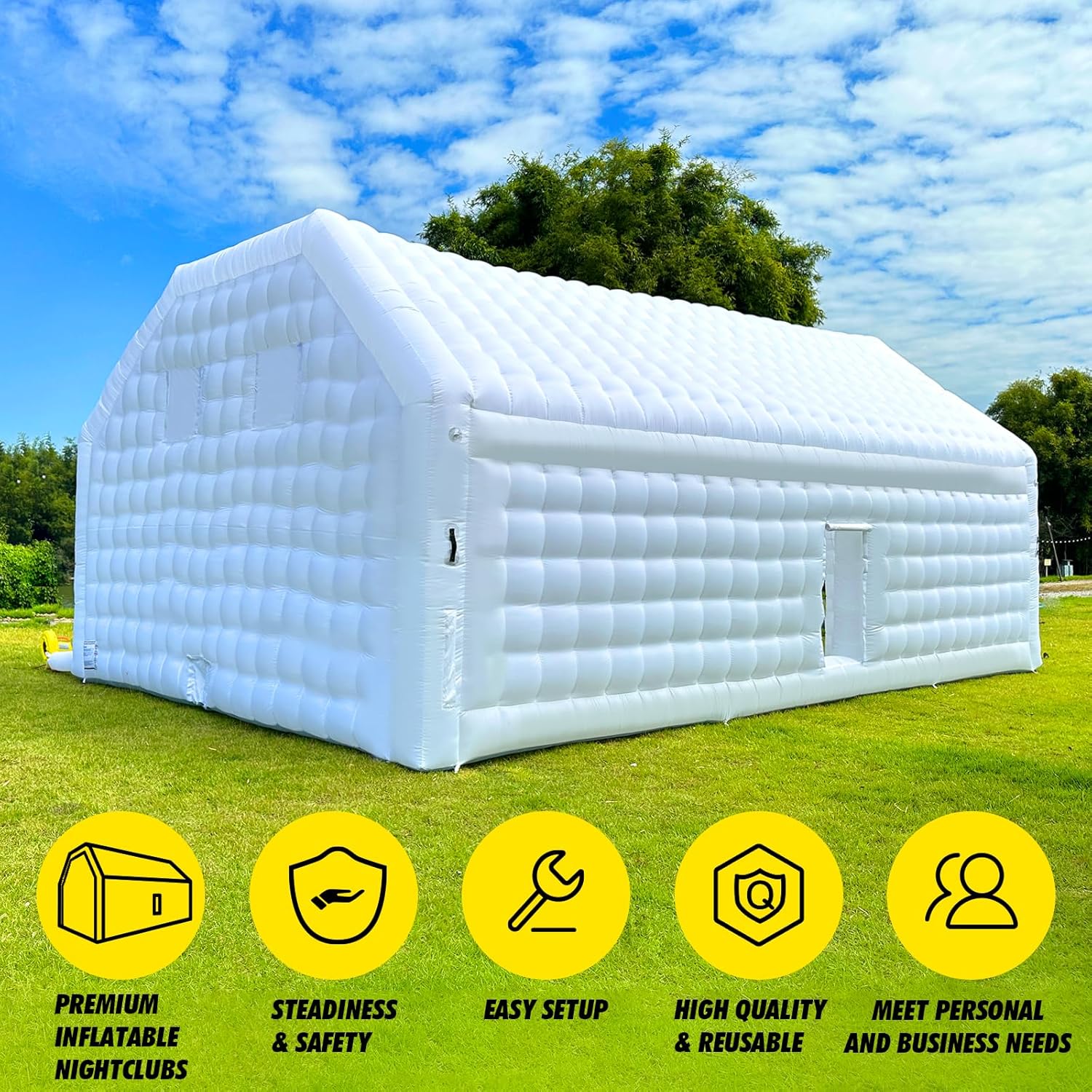 Carpa de Fiesta Extra Grande Inflable para Club Nocturno con Logo Carpa de Club Nocturno Inflable para Bodas, Cumpleaños y Raves