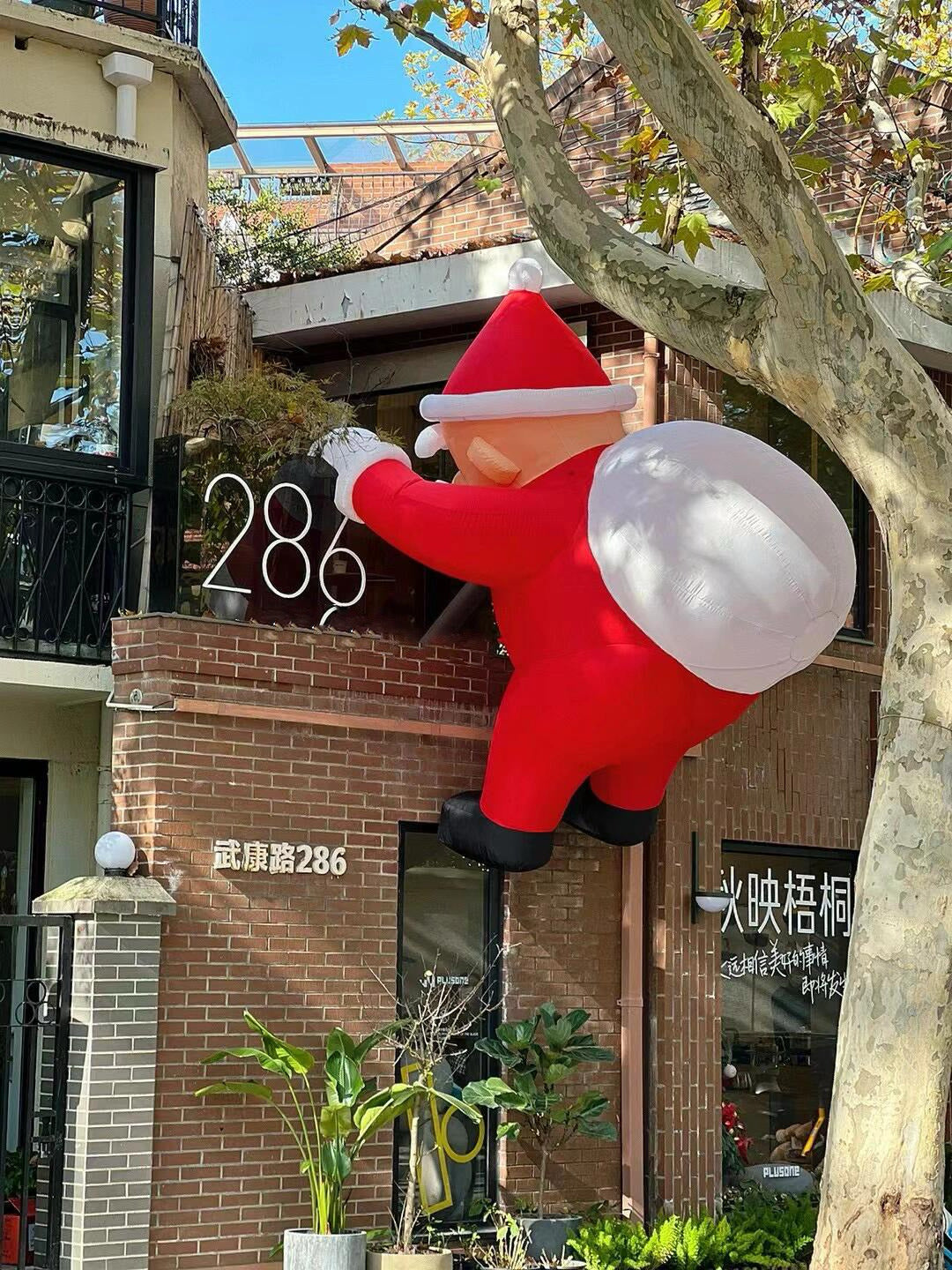 Paquete Blanco de Escalada Santa Claus Inflable de Navidad