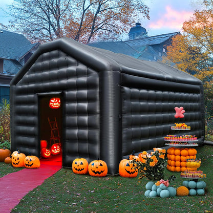 Carpa de disco inflable negra para club nocturno con logo