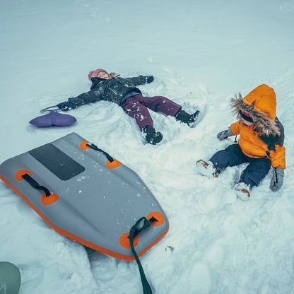 Foldable Inflatable Snow Tube with Handles for Skiing