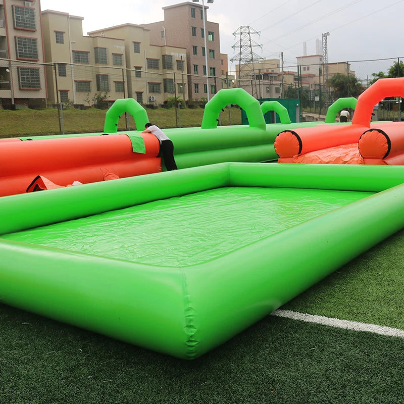 Toboggan aquatique gonflable vert en PVC