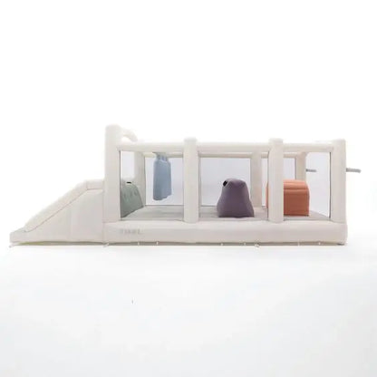 Pastel Inflatable Bounce House with Obstacles