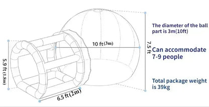 Transparent Inflatable Bubble House with Pump