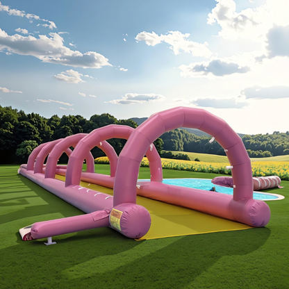 Aufblasbare zweispurige Slip and Slide-Wasserrutsche