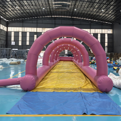 Aufblasbare zweispurige Slip and Slide-Wasserrutsche
