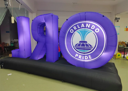 Mur de logo gonflable à LED personnalisé