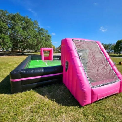 Aufblasbare rosa-schwarze Fußballplatzarena