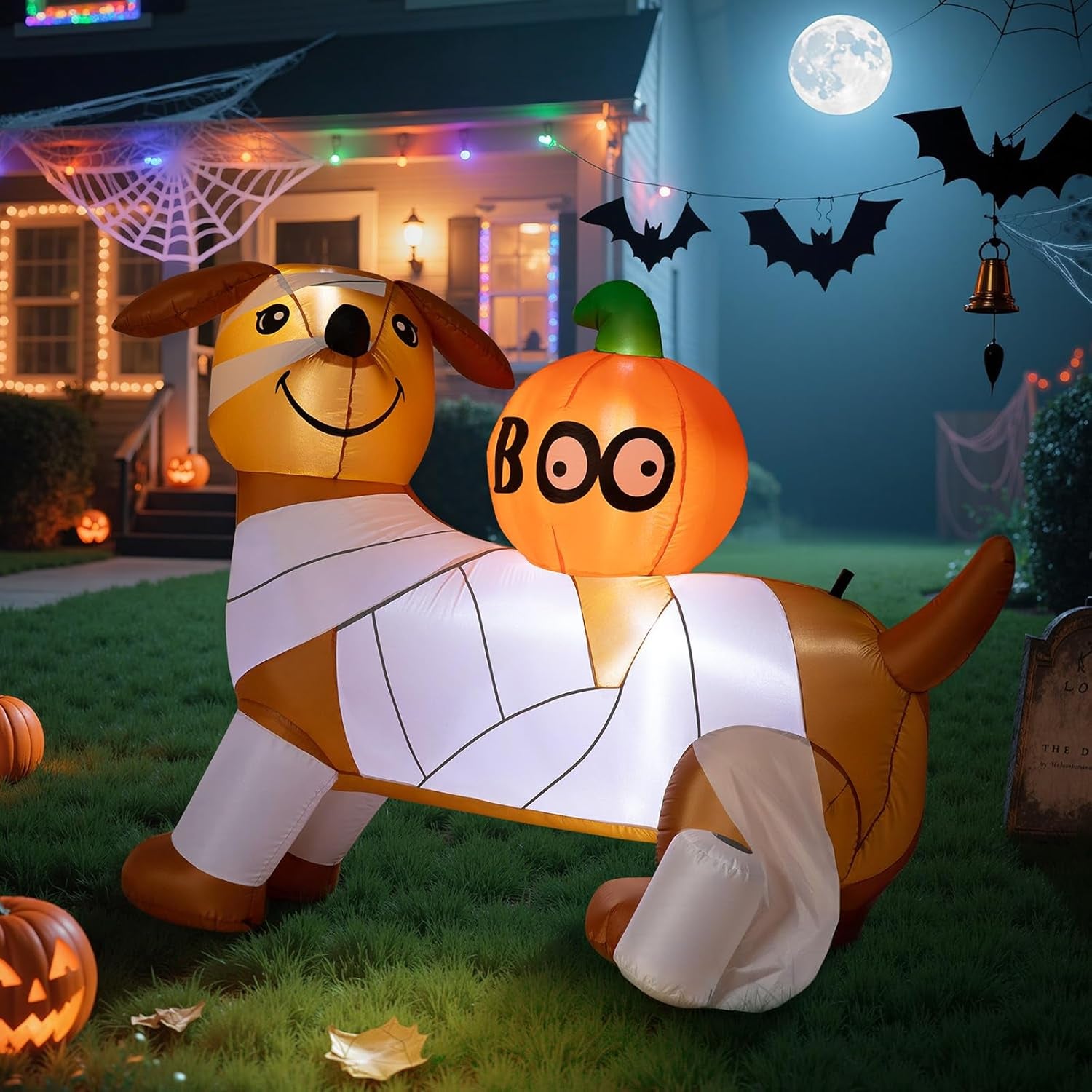 10FT Large Halloween Inflatable Archway Decoration, Halloween Blow Up Lighted Archway with Ghost & Black Cat & Cornucopia, Trick & Treat Yard Garden Patio Lawn Outside Decor