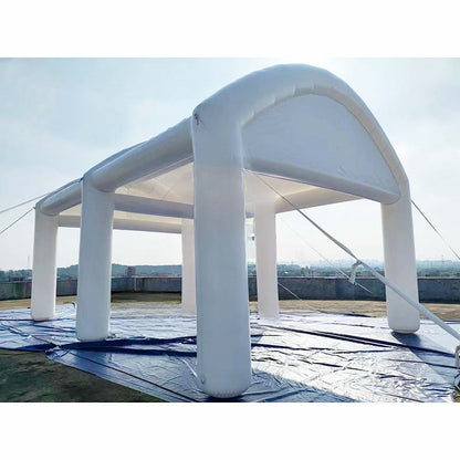 Tente de mariage gonflable blanche ouverte – Auvent élégant pour événements en plein air