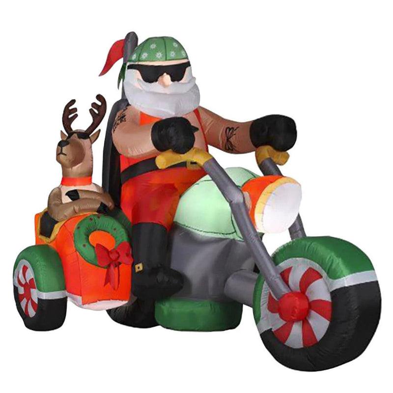 Santa inflable y triciclo con renos (1.8m)
