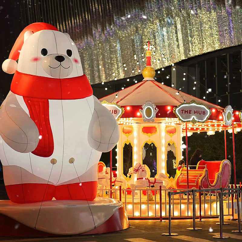 Schöner Schal Weißer Bär Aufblasbares Weihnachtsdekor