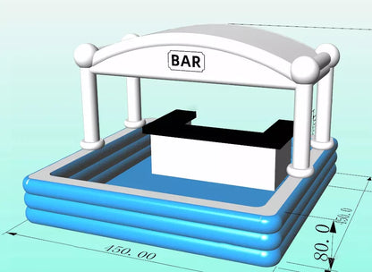 Bar de piscine gonflable portable de 15 x 15 pieds
