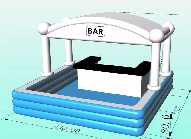 Bar de piscine gonflable portable de 15 x 15 pieds
