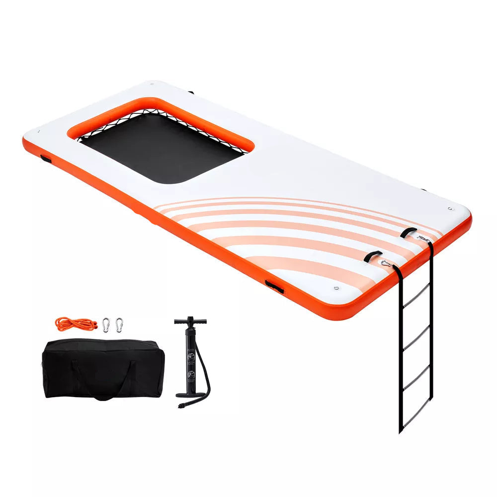 15 x 6,5 Fuß aufblasbares Schwimmdock mit 4 x 6 Fuß Mesh-Pool