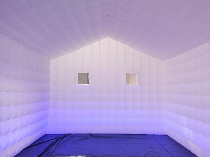 Carpa Cubo Inflable Blanca de 20FT con Tira LED para Fiesta de Eventos