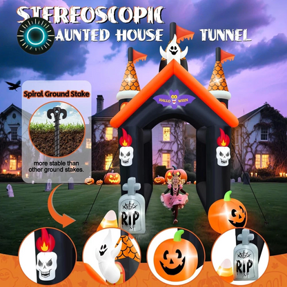 Inflatable Haunted Ghost Tunnel Yard Décor with LED