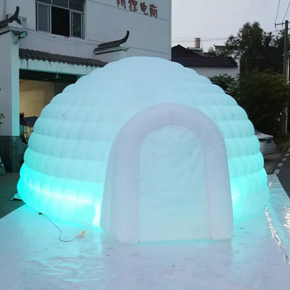 Carpa de domo inflable iglú de 20 pies con luces LED