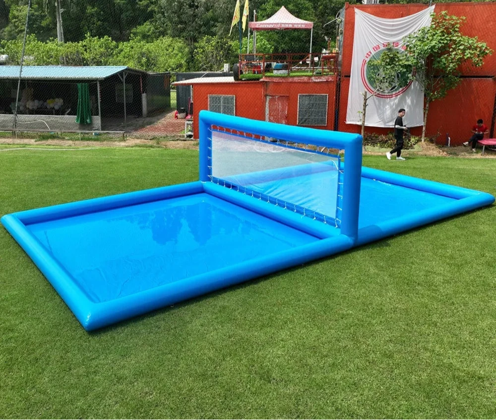 Cancha de voleibol inflable de 33 pies para juegos acuáticos al aire libre