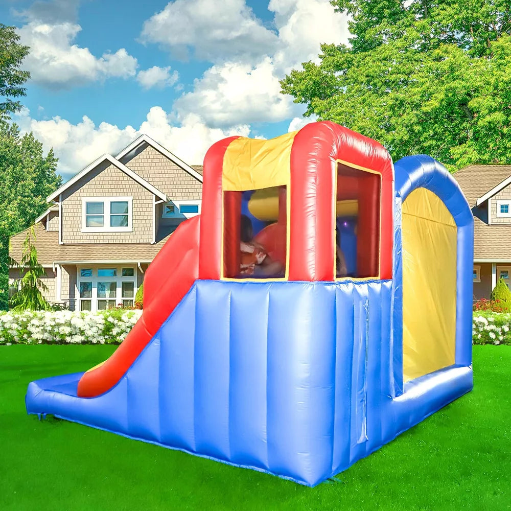 Casa de Salto Inflable con Obstáculos y Luces para Niños