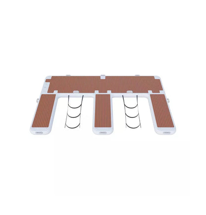 Plataforma de muelle doble inflable antideslizante con superficie de espuma EVA para moto de agua
