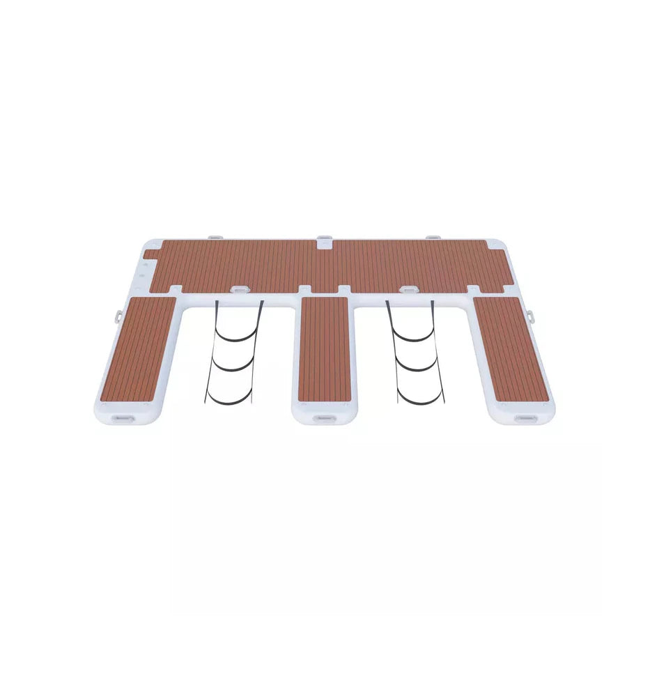 Plataforma de muelle doble inflable antideslizante con superficie de espuma EVA para moto de agua