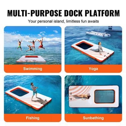 15 x 6,5 Fuß aufblasbares Schwimmdock mit 4 x 6 Fuß Mesh-Pool