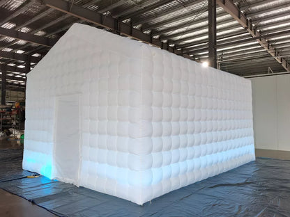 Carpa Cubo Inflable Blanca de 20FT con Tira LED para Fiesta de Eventos