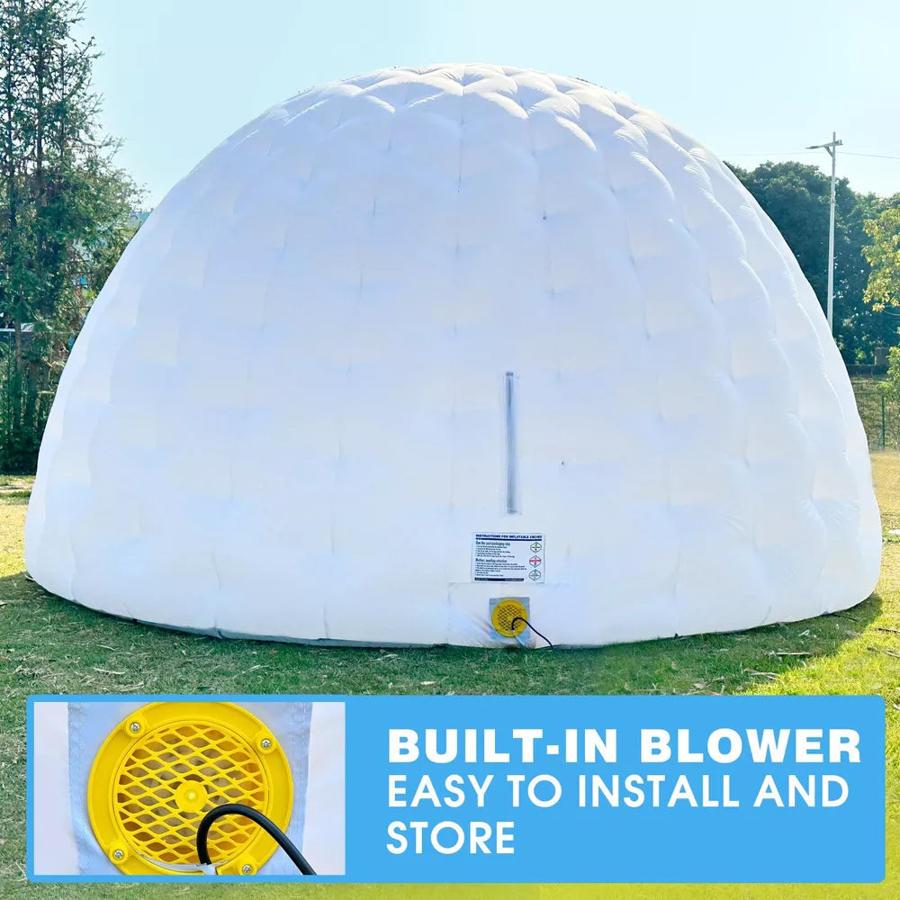 Tienda de domo iglú inflable con luz LED para eventos