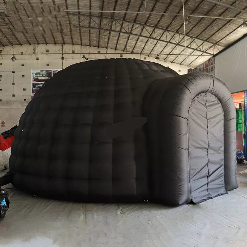 Tienda de Domo Inflable para Eventos – Igloo Negro con Soplador de Aire