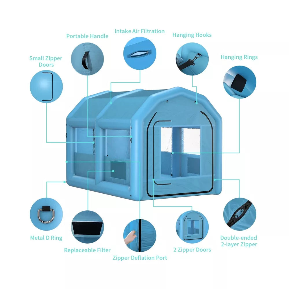 Cabina de Spray Inflable 13.5 x 8.5 x 8.5 pies Carpa de Pintura Portátil