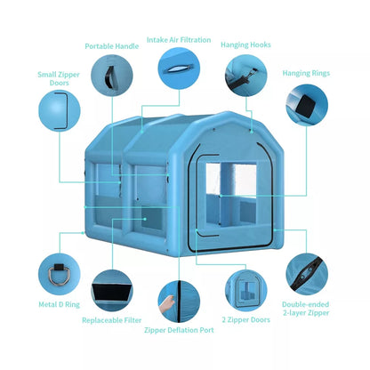 Cabina de Spray Inflable 13.5 x 8.5 x 8.5 pies Carpa de Pintura Portátil