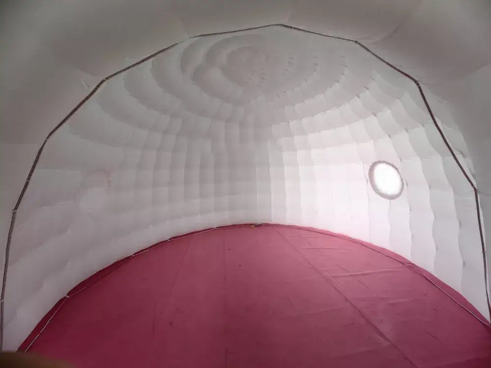 Tienda de domo iglú inflable con luces LED y soplador de aire