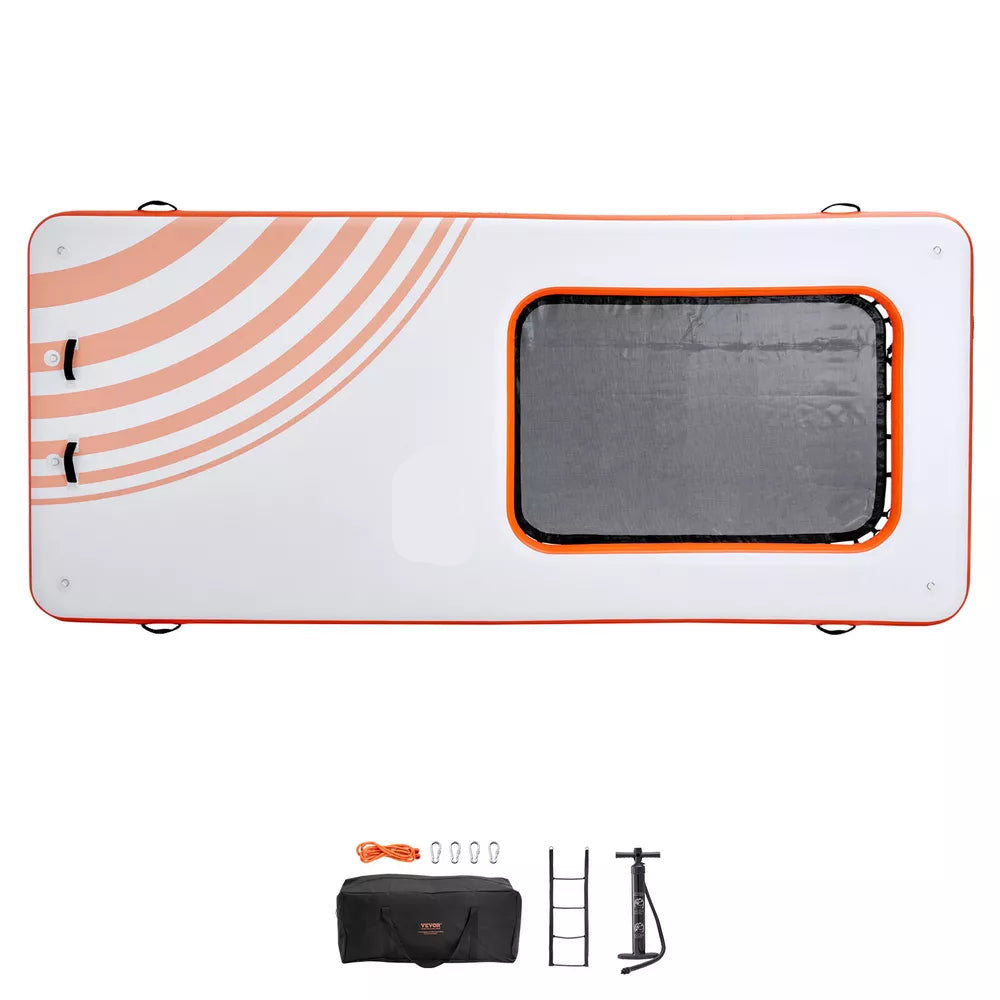 15 x 6,5 Fuß aufblasbares Schwimmdock mit 4 x 6 Fuß Mesh-Pool