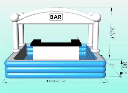 Bar de piscine gonflable portable de 15 x 15 pieds