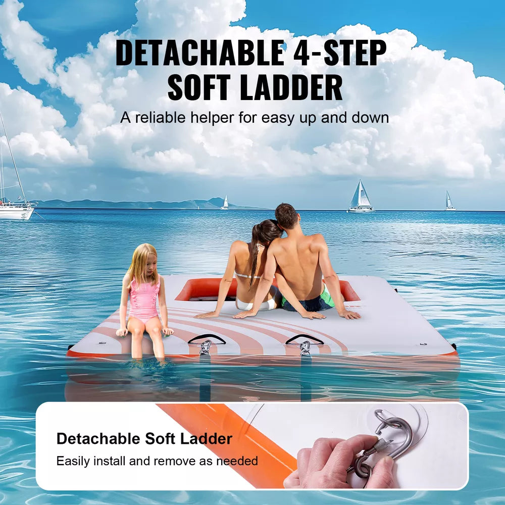 15 x 6,5 Fuß aufblasbares Schwimmdock mit 4 x 6 Fuß Mesh-Pool