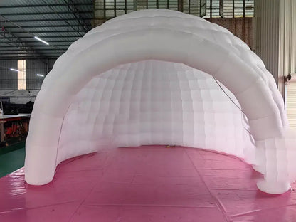 Tienda de domo iglú inflable con luces LED y soplador de aire
