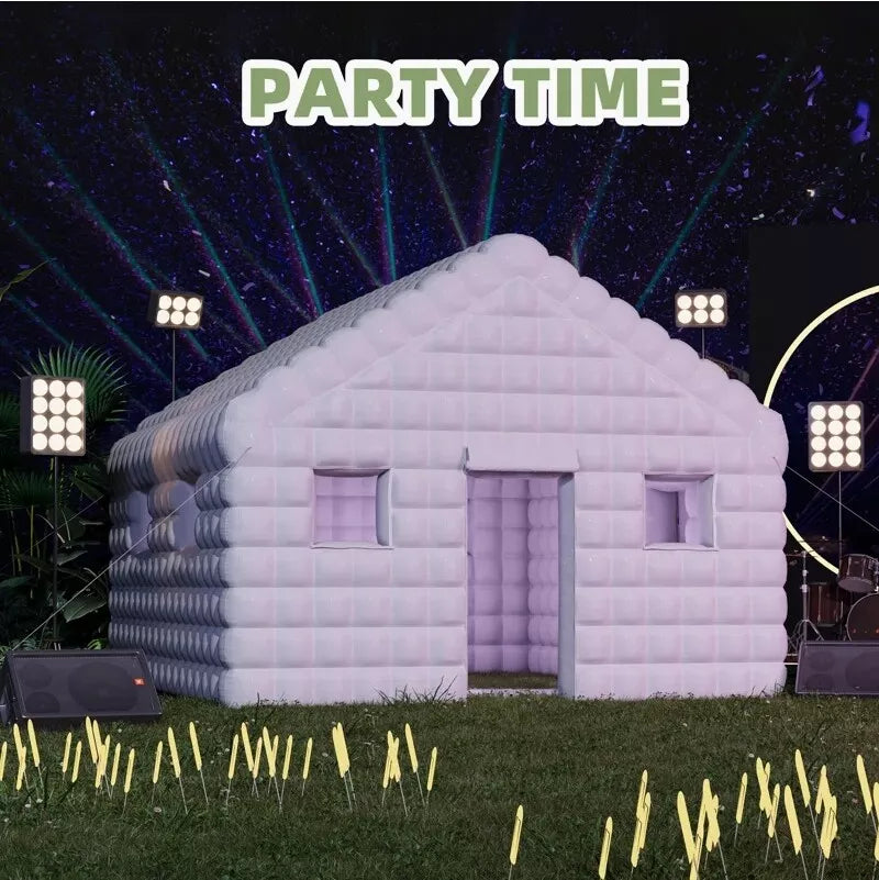 Carpa Inflable Blanca de 16x20x12 pies para Fiesta Disco al Aire Libre