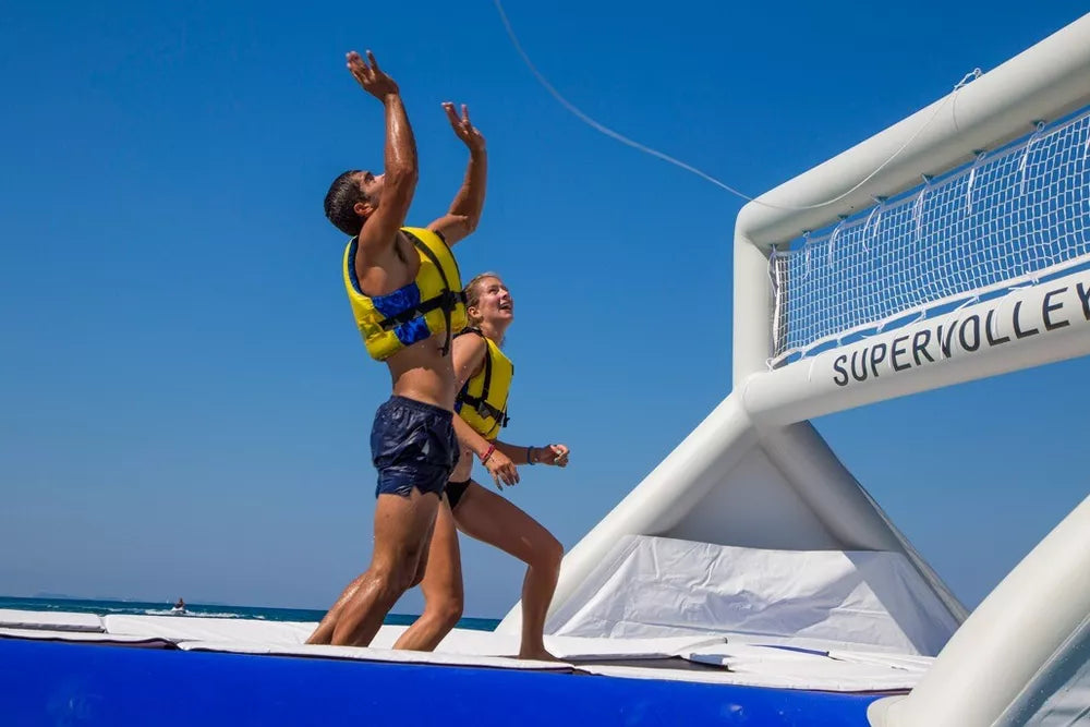 Cancha de voleibol inflable flotante para deportes acuáticos