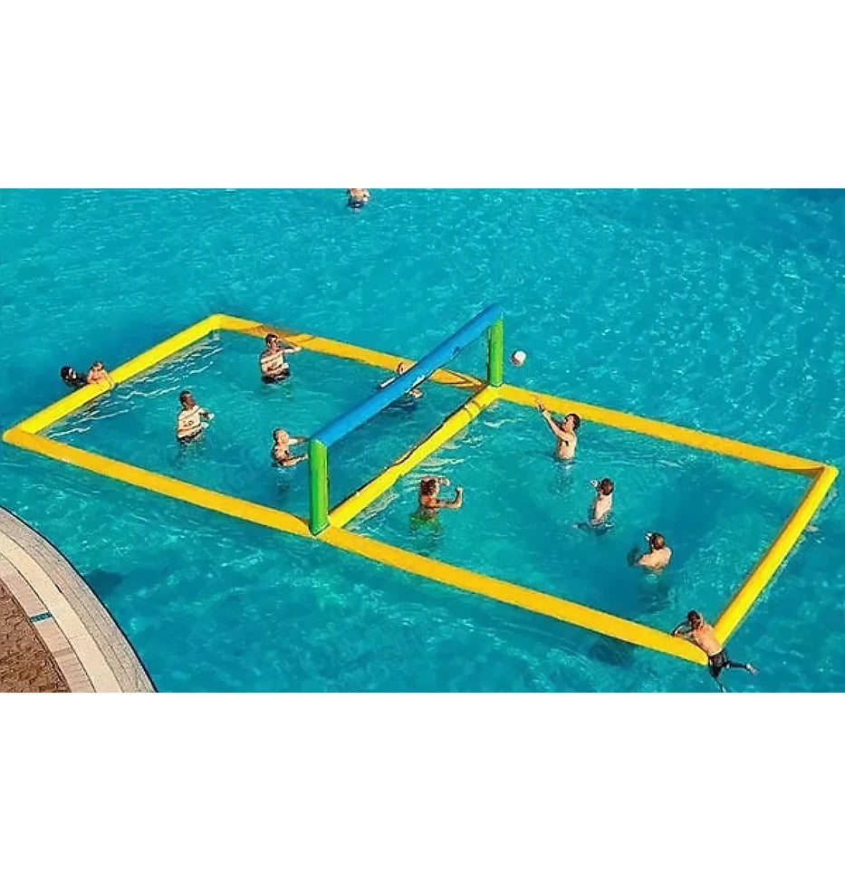Cancha de voleibol inflable de 33x13 pies con red para deportes acuáticos