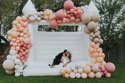 Castillo Inflable de Boda Blanco de 10FT para Saltar en Bodas