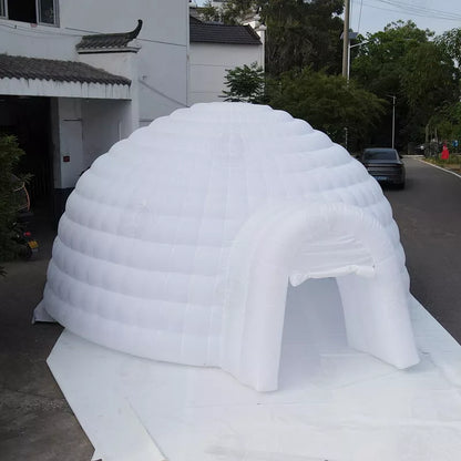 Carpa de domo inflable iglú de 20 pies con luces LED