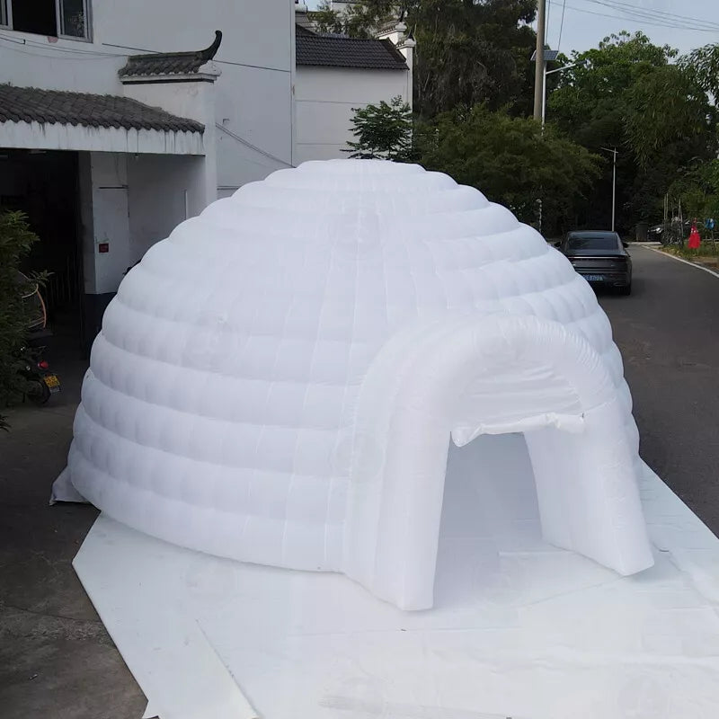 Carpa de domo inflable iglú de 20 pies con luces LED