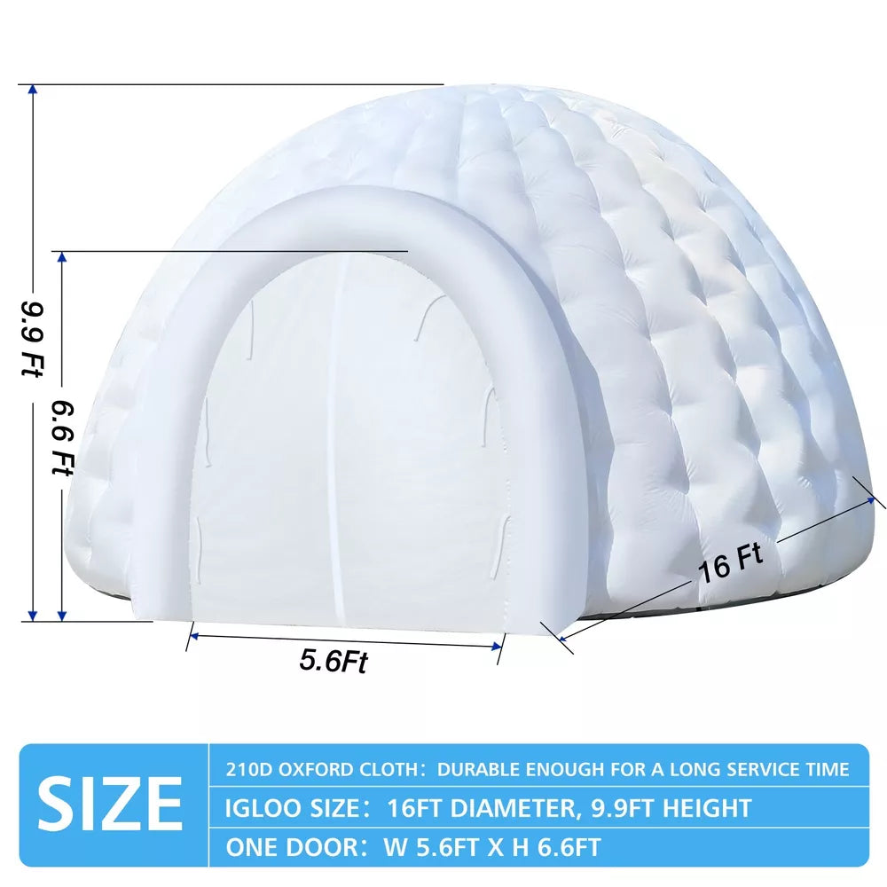 Tienda de domo iglú inflable con luz LED para eventos