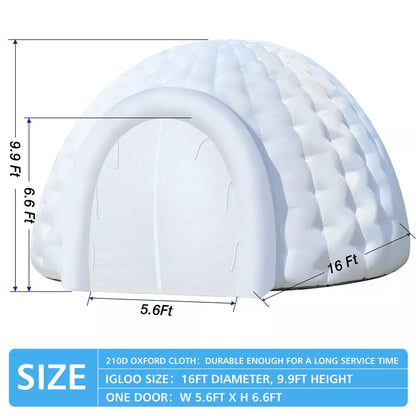 Tente dôme igloo gonflable avec éclairage LED pour événements