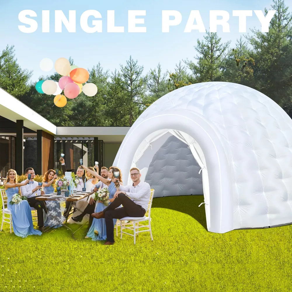 Tente dôme igloo gonflable avec éclairage LED pour événements