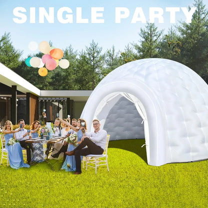 Tente dôme igloo gonflable avec éclairage LED pour événements