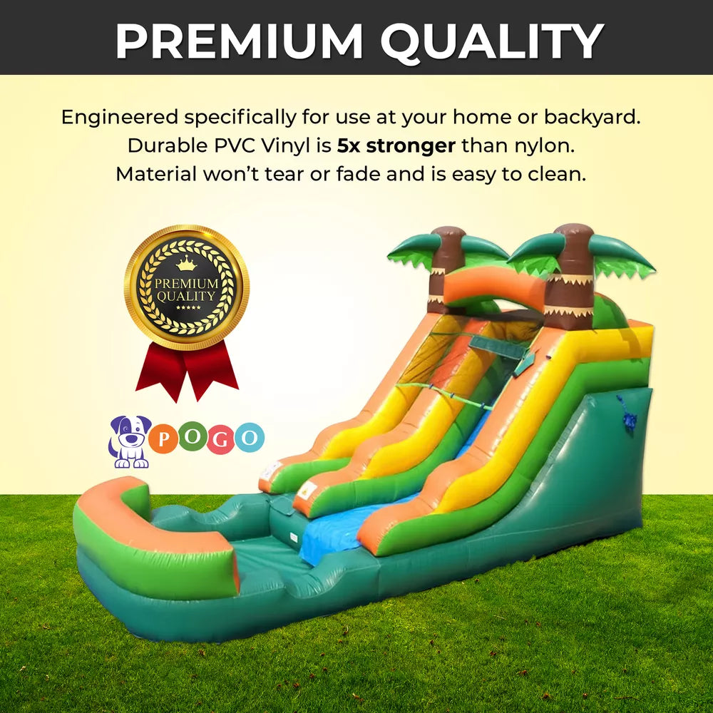 Tobogán de Agua Inflable Tropical de 12 Pies con Soplador